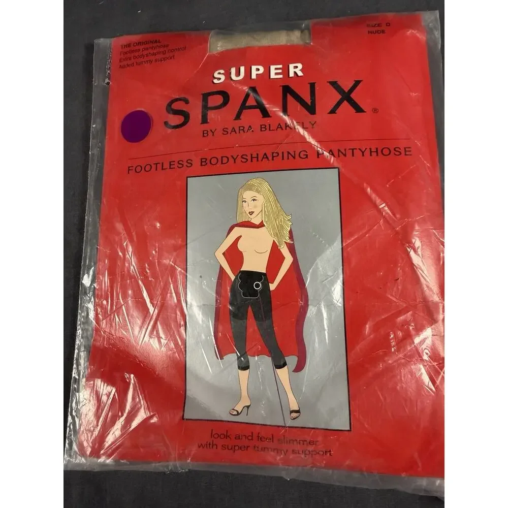 NEW LOT OF 2 Spanx/Super Spanx Footless Bodyshaping Pantyhose Nude Blk Size E
